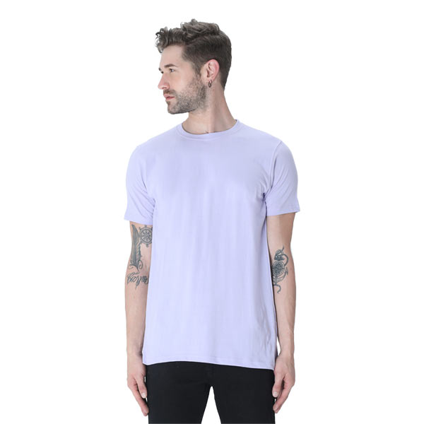 Men Blanc Round neck Half Sleeve T-Shirt