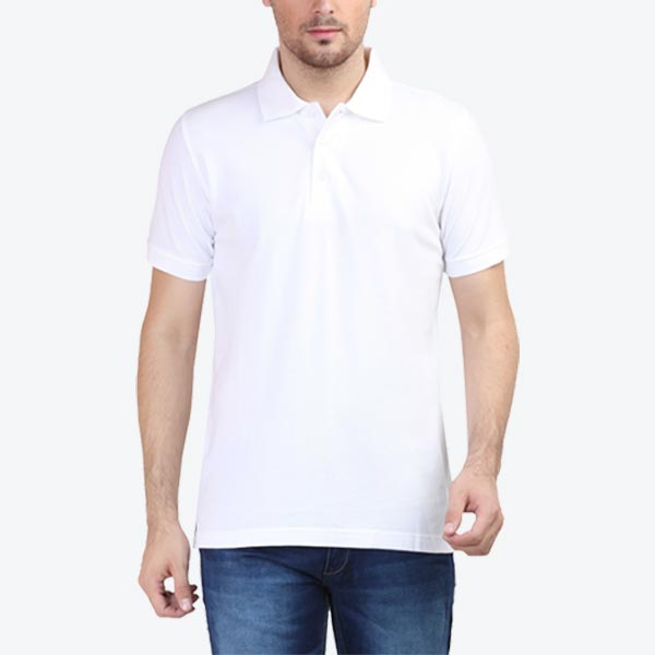 Men Blanc Polo T-Shirt